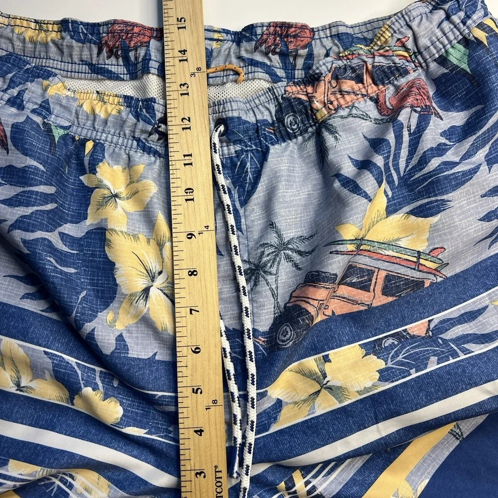 Izod Saltwater Men‎ L Swim Trunks Board Shorts Blue Resort Beach Travel Pool